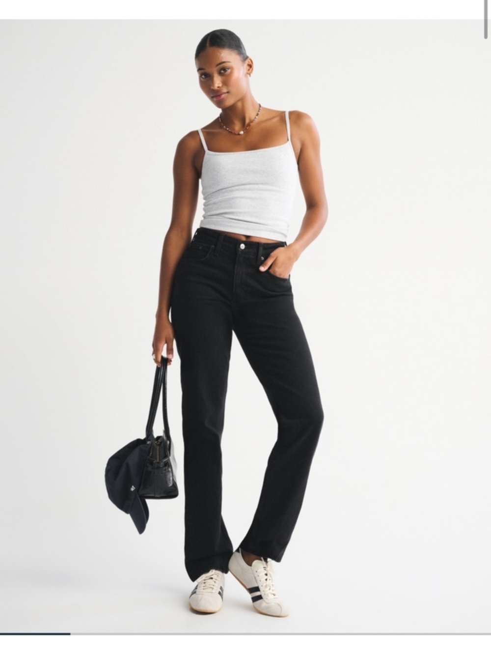 Abercrombie & Fitch High-Rise Straight Jeans - Black Curve love tall
